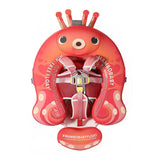Flotador bebé sin aire Mambobaby™ Pulpo – Ayuda de natación infantil con flotadores en forma de pulpo, color rojo, con arnés