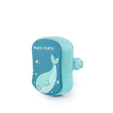 Ayuda de flotación para niños Mambobaby, respaldo turquesa con ballena y correa trasera