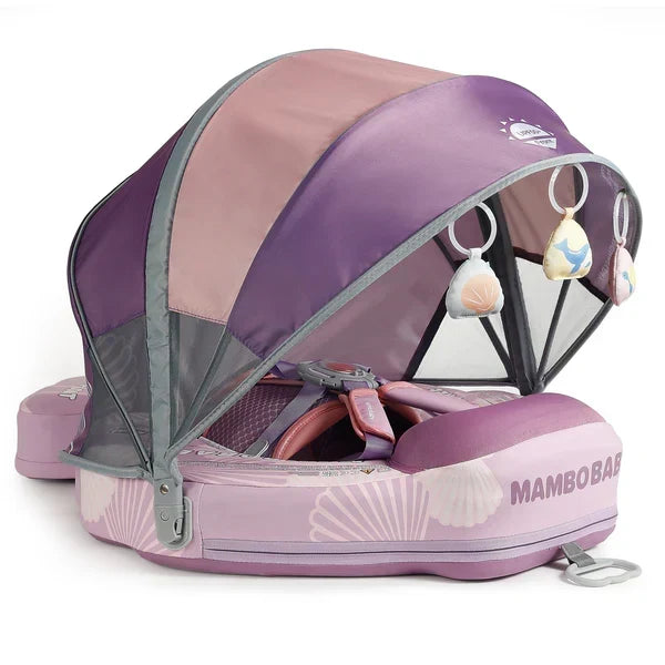 Ayuda de natación sin aire Mambobaby™ con cabina lila y beige, malla traslúcida