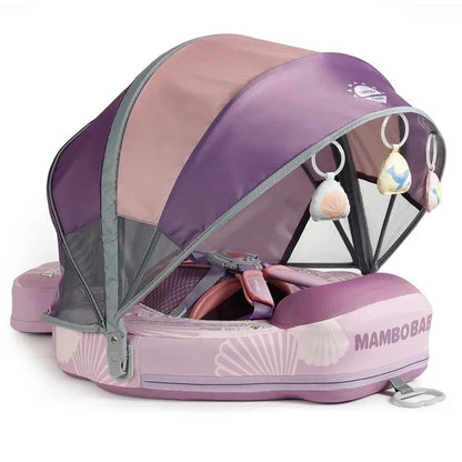 Ayuda de natación sin aire Mambobaby™ con cabina lila y beige, malla traslúcida