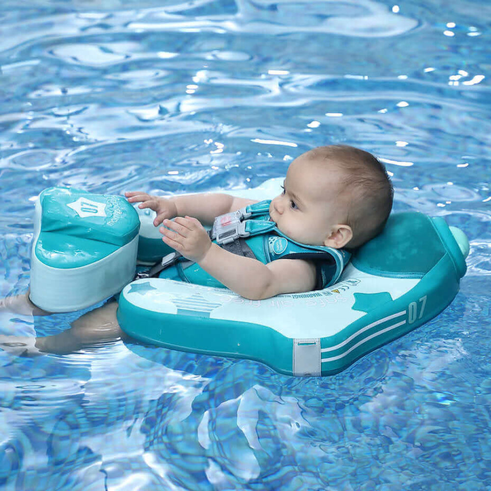 Flotador bebé sin aire Mambobaby™ Avión Explorador – Asiento flotador en agua con arnés de seguridad y sistema de sujeción