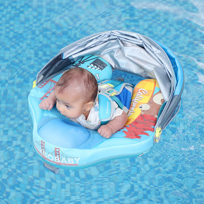 Flotador bebé sin aire Mambobaby™ California – Ayuda de natación con techo UV para bebé, flotador en forma de asiento