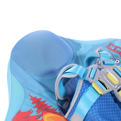 Flotador bebé sin aire Mambobaby™ California – Detalle del arnés y soporte del flotador para bebé con techo UV