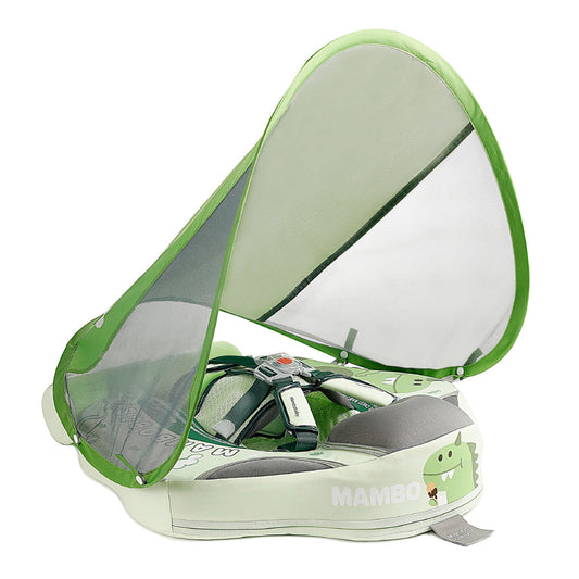 Mambobaby™ ayuda flotación sin aire con capota y arnés, dino verde claro