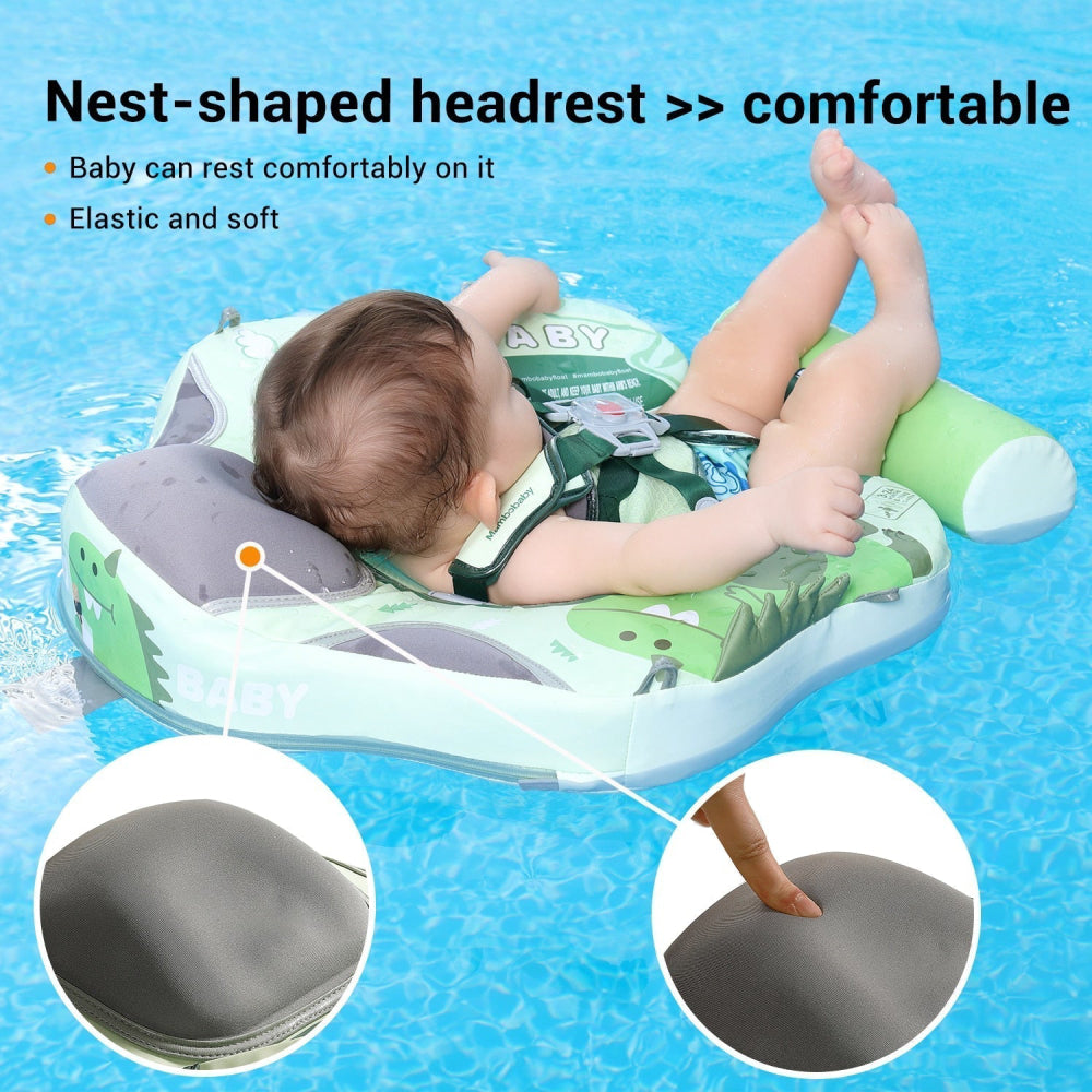 Mambobaby™ ayuda flotación sin aire verde con soporte de cabeza acolchado