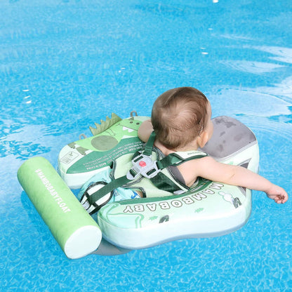 Mambobaby™ ayuda flotación sin aire verde con arnés y soporte de cabeza para bebé
