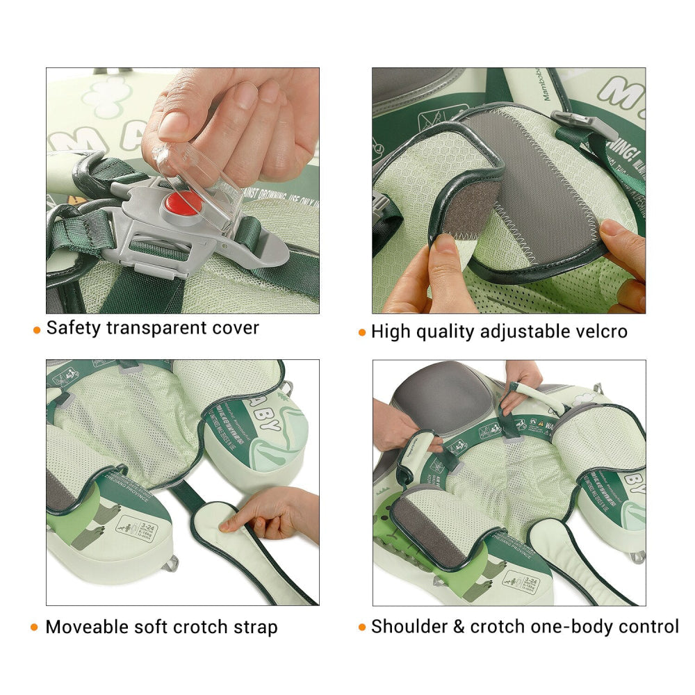 Mambobaby™ ayuda flotación sin aire: cubre transparente y velcro ajustable
