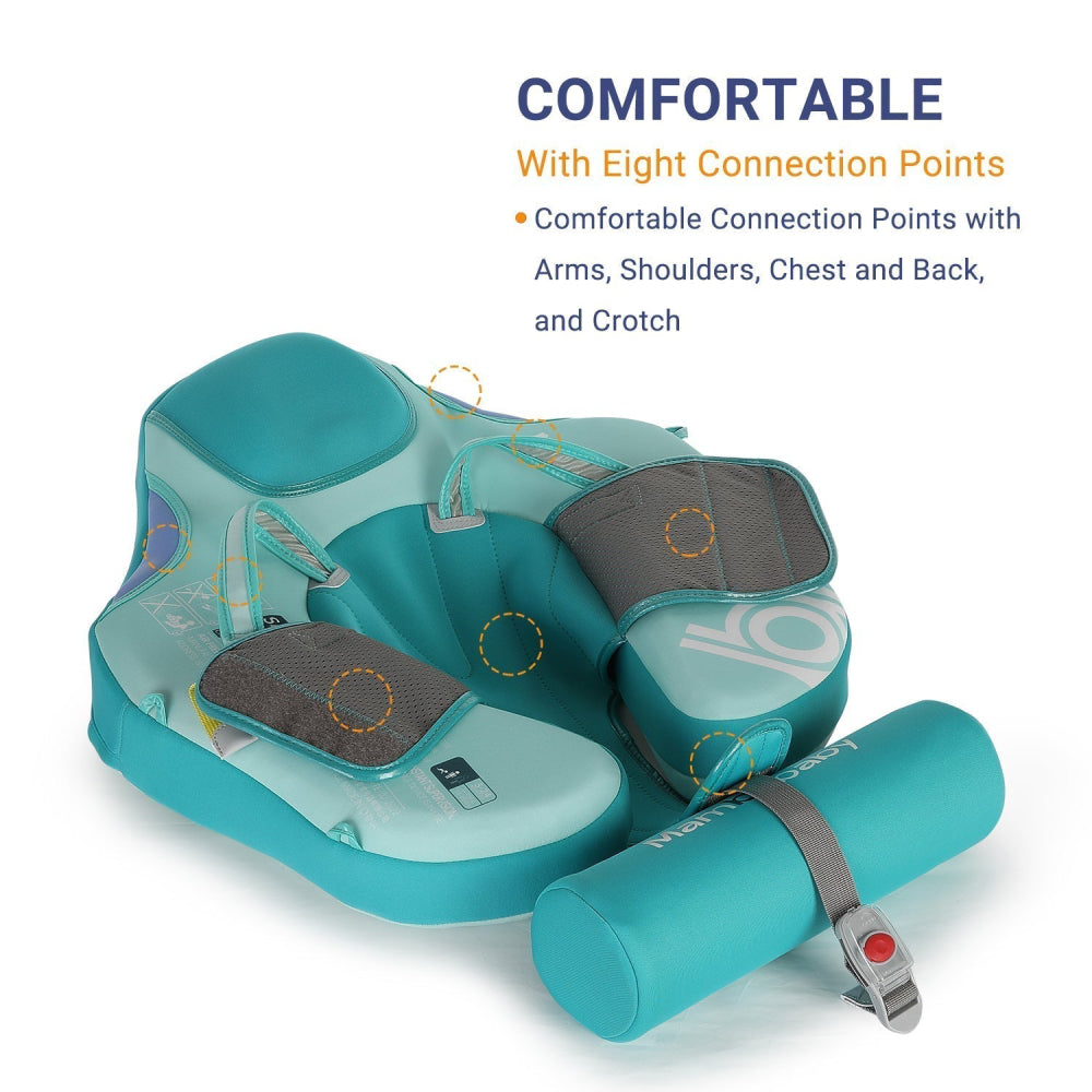 Mambobaby™ ayuda para nadar sin aire turquesa con arneses y bolsillos acolchados