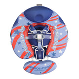 Flotador bebé sin aire Mambobaby™ Donut Americano – Ayuda de natación para bebé tipo donut azul y rojo con arnés y techo