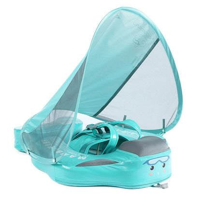 Flotador bebé sin aire Mambobaby™ Flamenco – Anillo de natación turquesa para bebé con capota y asiento acolchado...
