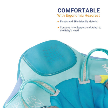 Ayuda de natación sin aire Mambobaby™ turquesa con reposacabezas acolchado y costuras