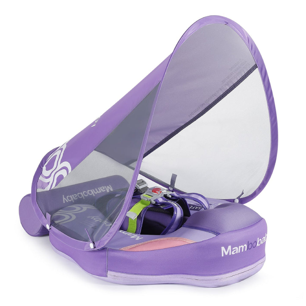 Ayuda de natación sin aire Mambobaby™ morada con visor transparente y base acolchada