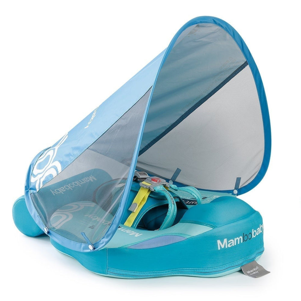 Ayuda de natación sin aire Mambobaby™ turquesa con red transparente y arnés