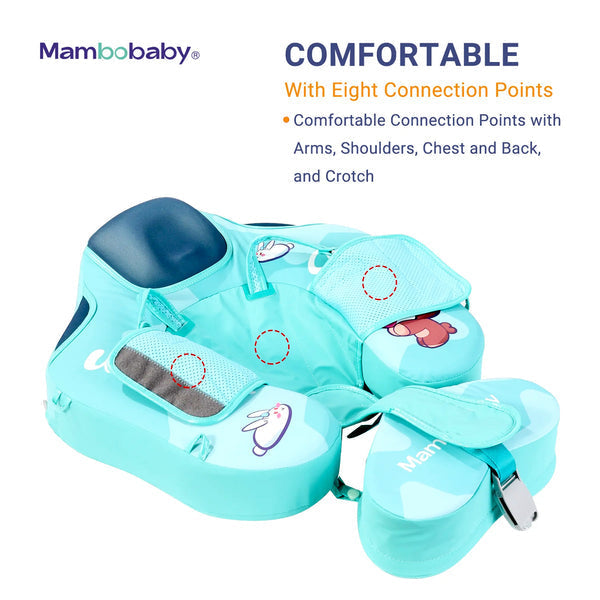 Flotador bebé sin aire Mambobaby™ KuKuKiKi – Ayuda flotante turquesa con puntos de conexión del arnés en brazos, pecho y...