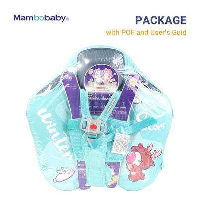 Flotador bebé sin aire Mambobaby™ KuKuKiKi – Ayuda flotante para bebé en empaque transparente, con cúpula y arnés