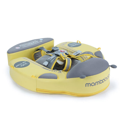 Ayuda de natación sin aire Mambobaby™ amarilla y gris con toldo y correas, vista lateral
