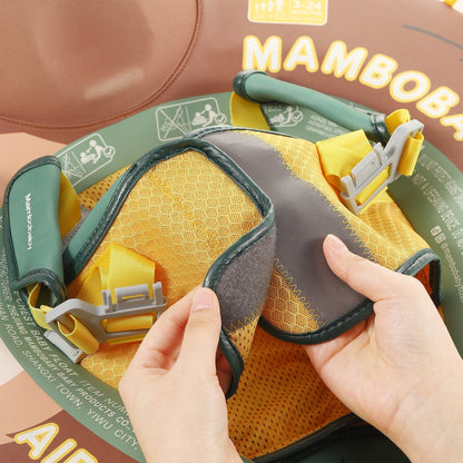 Flotador bebé sin aire Mambobaby™ Perezoso – Detalle del arnés y las correas del flotador sin aire con acabado acolchado