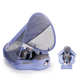 Flotador bebé sin aire Mambobaby™ Pingüino – Flotador sin aire con diseño de pingüino, arnés y asiento acolchado azul