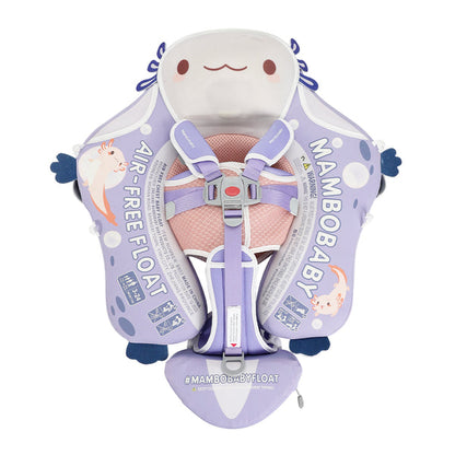 Flotador bebé sin aire Mambobaby™ Salamandra – Ayuda de natación para bebé sin aire con arnés cinco puntos y flotador, lila