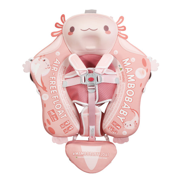 Flotador bebé sin aire Mambobaby™ Salamandra – Ayuda de natación para bebé sin aire con arnés y flotador, color rosa y...