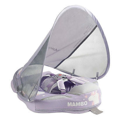 Mambobaby™ ayuda de natación sin aire con capota transparente y arnés, lila y gris