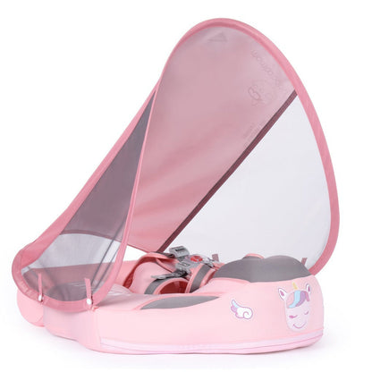 Mambobaby™ ayuda de natación sin aire con capota rosa y arnés, color rosa claro