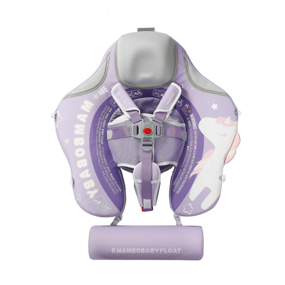 Mambobaby™ chaleco flotador sin aire lila con arnés frontal y barra de espuma