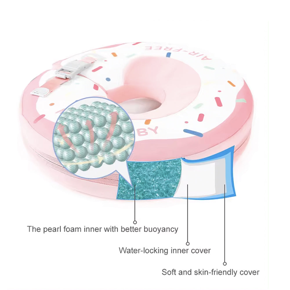 Flotador para el cuello Mambobaby™ Spa rosa sin aire, vista con cubierta interna