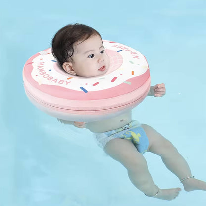 Flotador para el cuello Mambobaby™ Spa rosa sin aire, bebé nadando en el agua