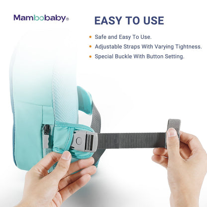 Ayuda de flotación para niños Mambobaby, vista de la correa ajustable con hebilla a presión