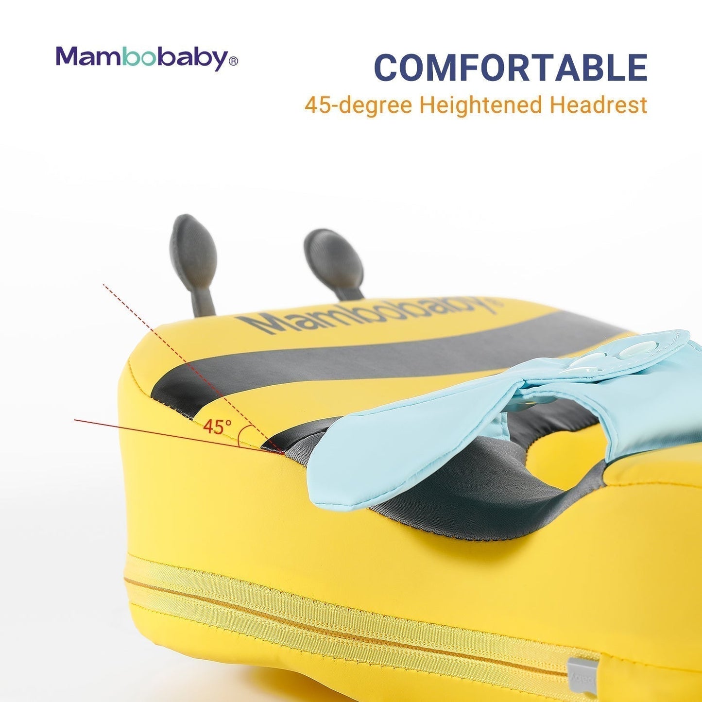 Flotador de hombros bebé sin aire Mambobaby™ Abeja – Flotador de hombros con reposacabezas elevado y forma ergonómica