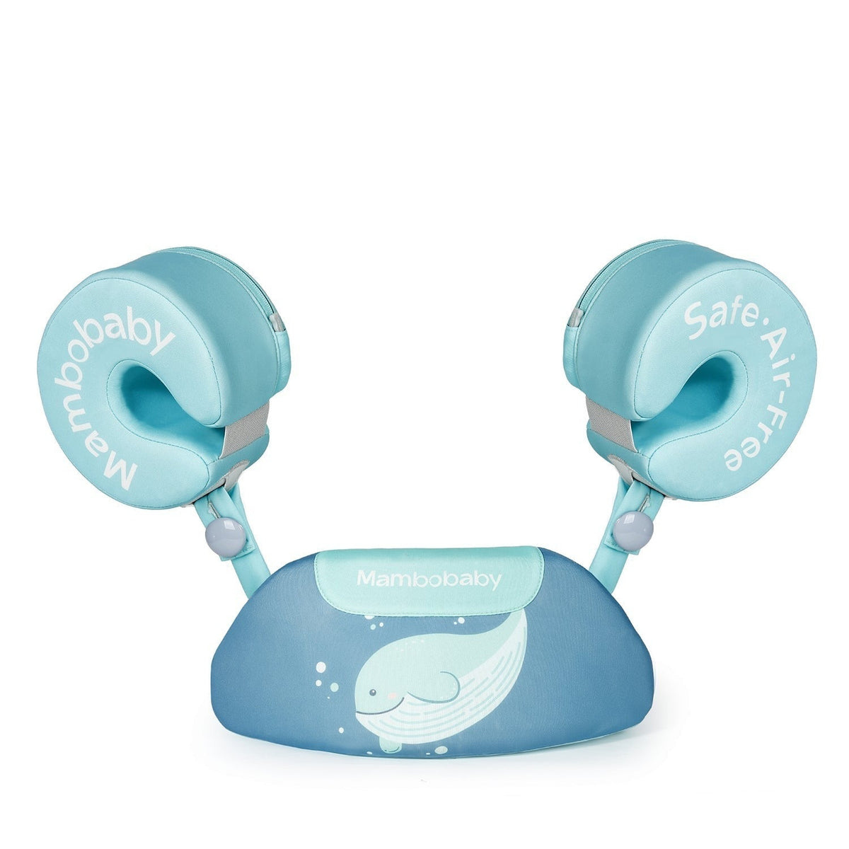 Ayuda de natación Mambobaby™ azul con chaleco inflable y brazaletes ajustables