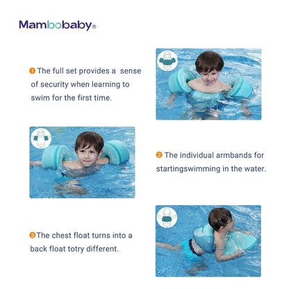 Ayuda de natación Mambobaby™: chaleco inflable con brazaletes para aprender a nadar